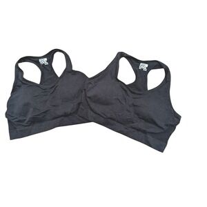 32 Degrees Bra Set 2 Pack Womens Size L Black Padded Comfort Sports Bra NEW